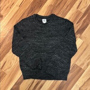 GAP Black Crewneck Sweater with Ribbed Cuffs
